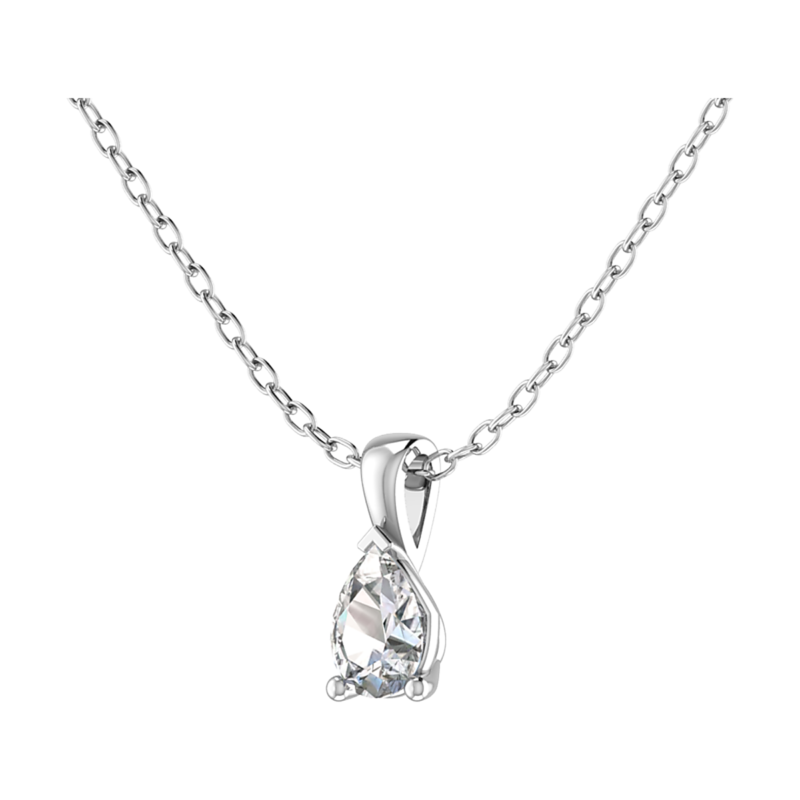 Diamanthalsband päron Badrion Johanna Platina vinkel